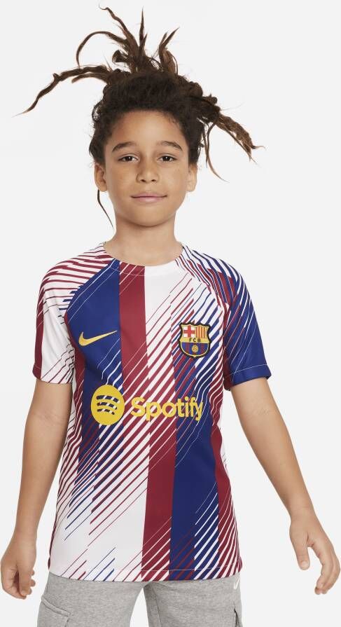 Nike FC Barcelona Academy Pro Thuis Uit warming-uptop met Dri-FIT voor kids Wit