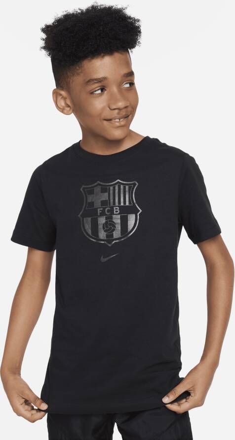 Nike FC Barcelona Crest T-shirt voor kids Zwart