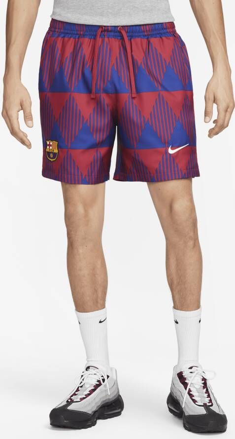 Nike FC Barcelona Flow voetbalshorts met graphic voor heren Rood