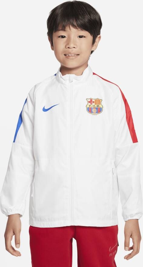 Nike FC Barcelona Repel Academy AWF voetbaljack voor kids Wit