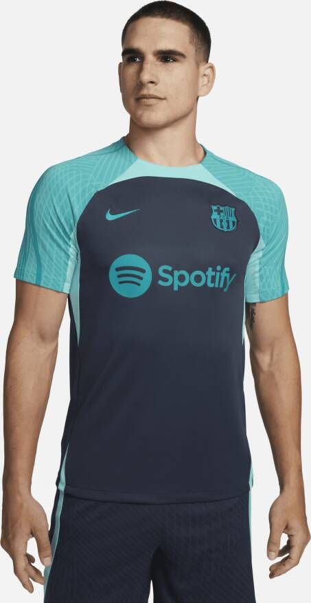 Nike FC Barcelona Strike Derde Dri-FIT voetbaltop met korte mouwen voor heren Blauw