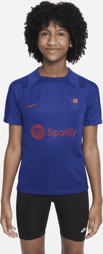 Nike FC Barcelona Strike Dri-FIT knit voetbalbroek voor kids Blauw