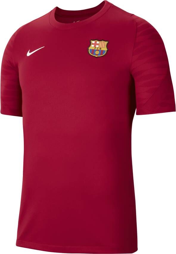 Nike FC Barcelona Strike Voetbaltop met korte mouwen voor heren Rood