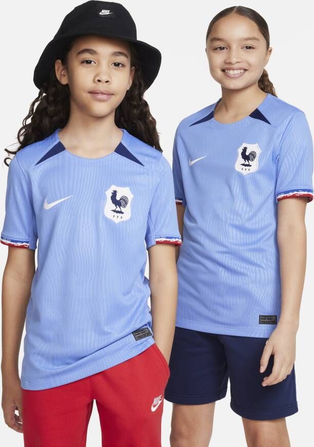 Nike FFF 2023 Stadium Thuis Dri-FIT voetbalshirt voor kids Blauw