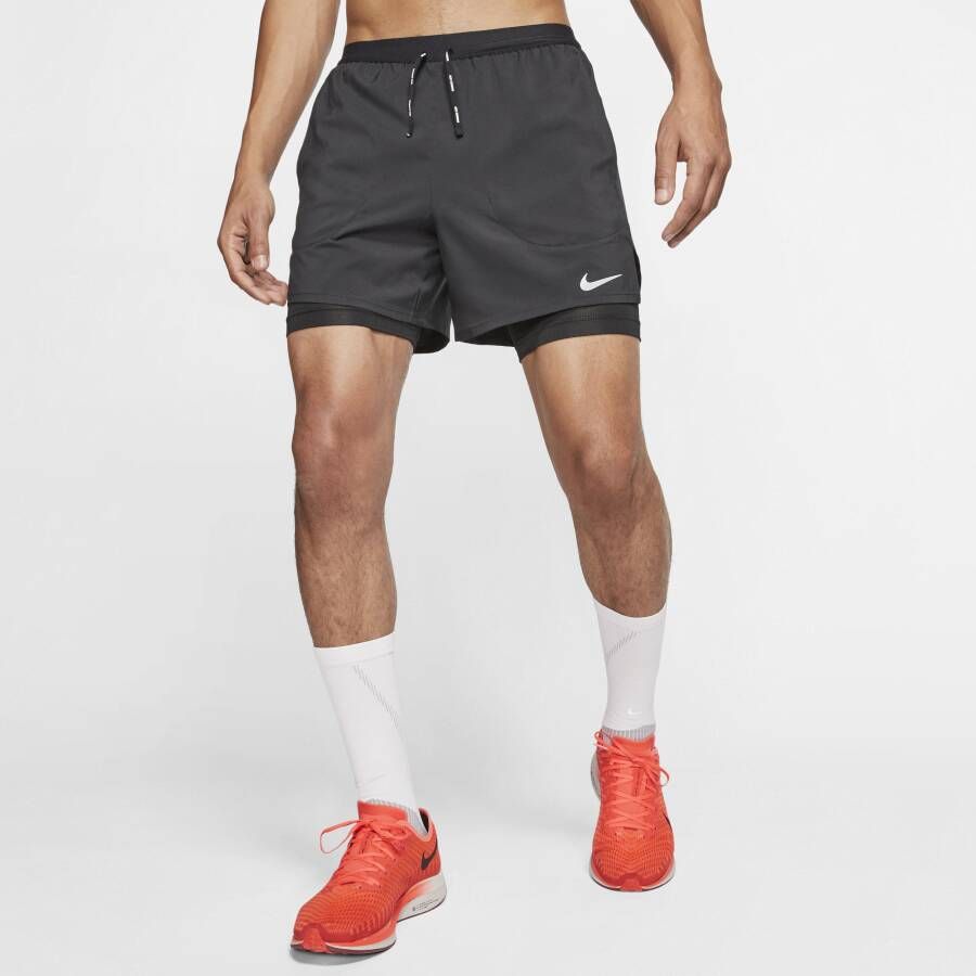 Nike Flex Stride 2-in-1 hardloopshorts voor heren (13 cm) Zwart
