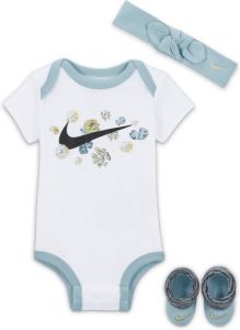 Nike Floral driedelige rompertjesset voor baby's Wit