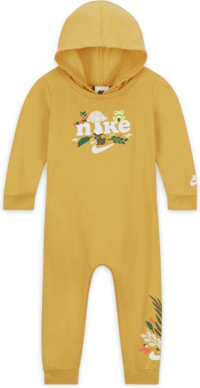 Nike Forest Foragers Coverall zonder voetjes met capuchon voor baby's (12-24 maanden) Geel