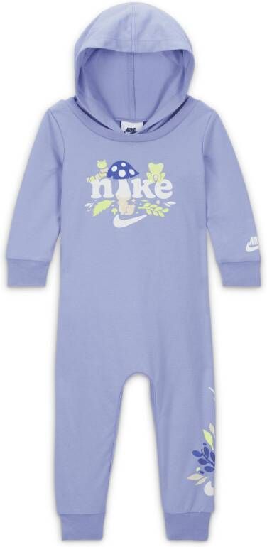 Nike Forest Foragers Coverall zonder voetjes met capuchon voor baby's (12-24 maanden) Paars