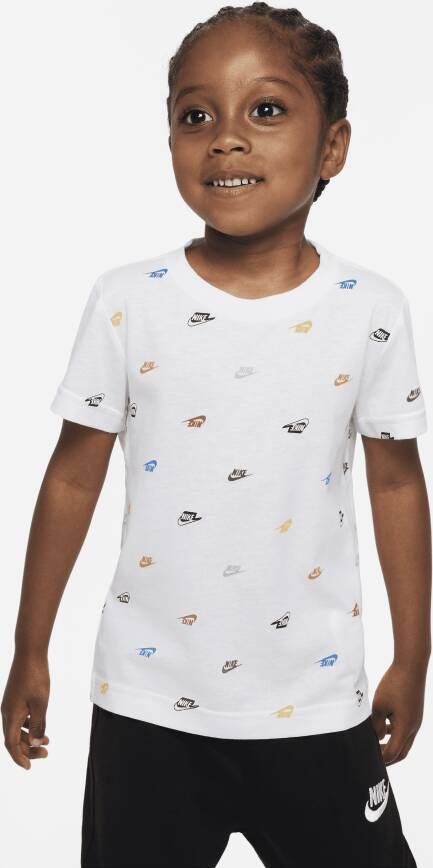 Nike Futura T-shirt met monogram voor peuters Wit