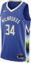 Nike Giannis Antetokounmpo Milwaukee Bucks City Edition Swingman NBA-jersey met Dri-FIT Blauw - Thumbnail 1