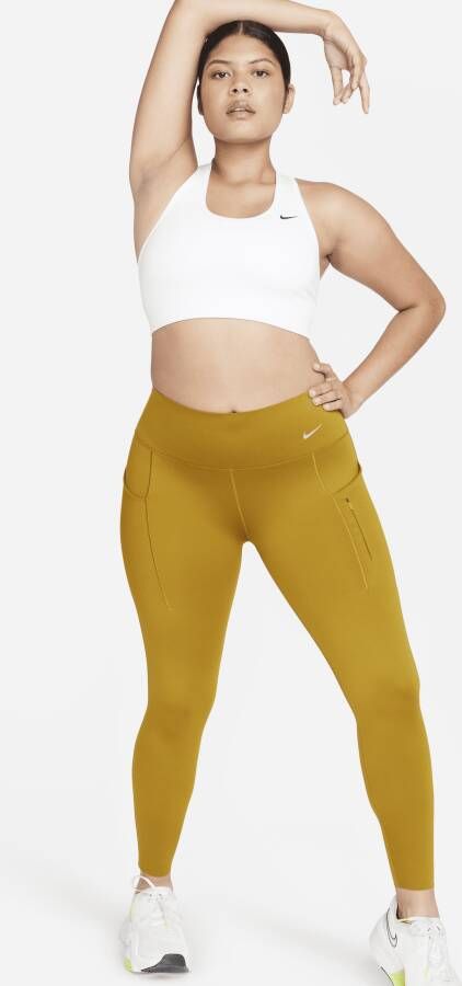 Nike Go 7 8-legging met halfhoge taille complete ondersteuning en zakken voor dames Bruin