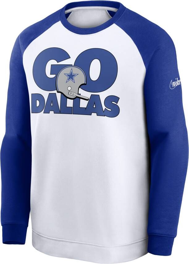 Nike Go Helmet Historic Raglan (NFL Dallas Cowboys) Sweatshirt voor heren Wit