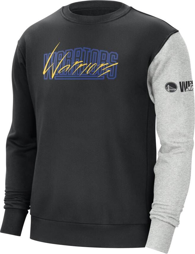 Nike Golden State Warriors Courtside NBA-sweatshirt van fleece voor heren Zwart