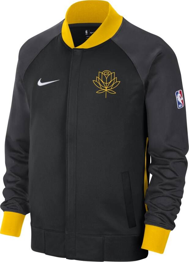 Nike Golden State Warriors Showtime City Edition Dri-FIT NBA-herenjack met lange mouwen Zwart