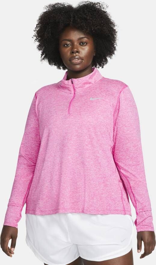 Nike Hardlooptop met halflange rits voor dames (Plus Size) Roze