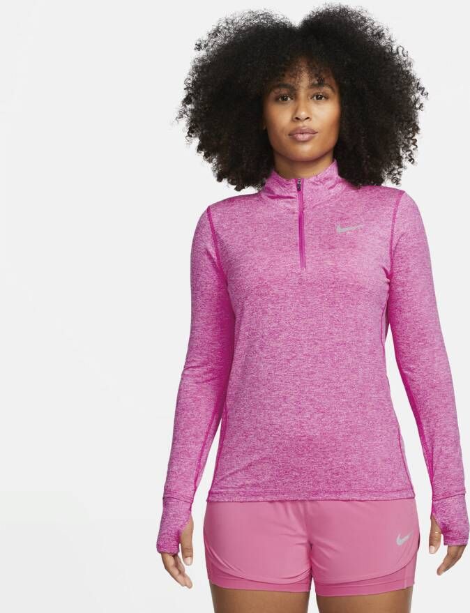 Nike Hardlooptop met halflange ritssluiting voor dames Roze