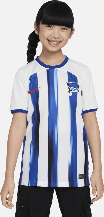 Nike Hertha BSC 2023 24 Stadium Thuis Dri-FIT voetbalshirt voor oudere kids Wit