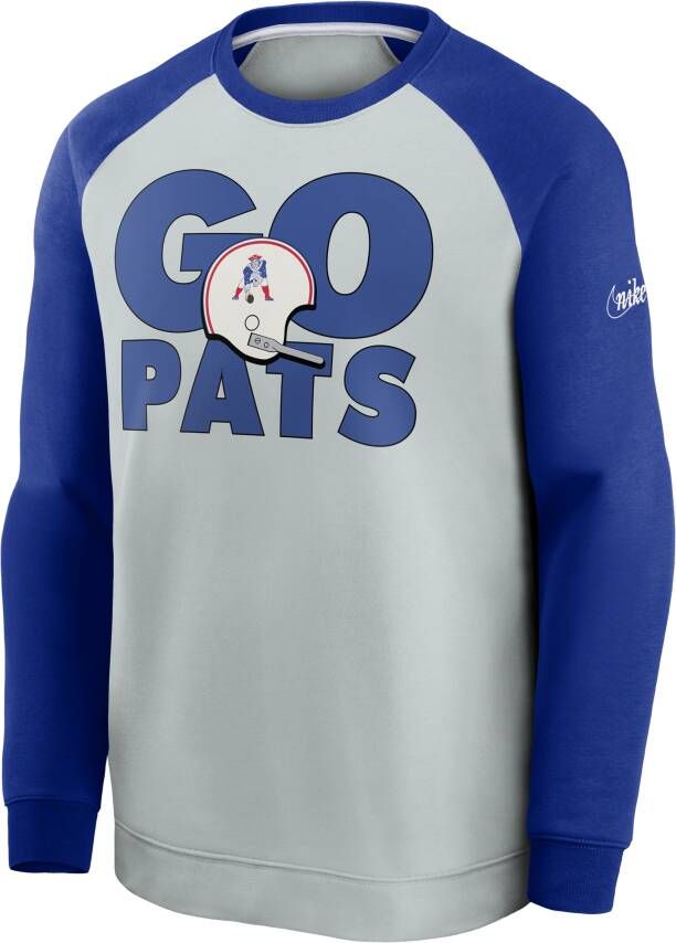 Nike Historic Raglan (NFL Patriots) Sweatshirt voor heren Grijs