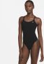 Nike HydraStrong Solid zwempak met spiderback voor dames Zwart - Thumbnail 1