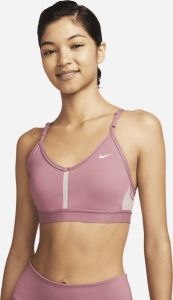 Nike Indy Padded sport-bh met V-hals en lichte ondersteuning Roze
