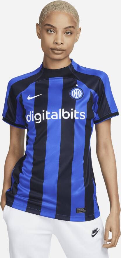Nike Inter Milan 2022 23 Stadium Thuis voetbalshirt met Dri-FIT voor dames Blauw
