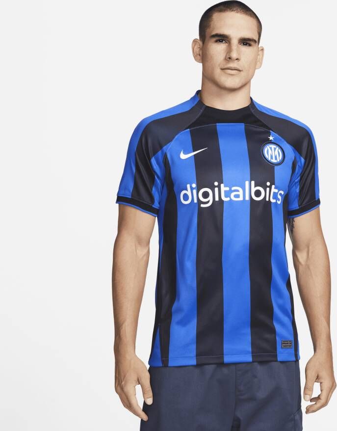 Nike Inter Milan 2022 23 Stadium Thuis voetbalshirt met Dri-FIT voor heren Blauw