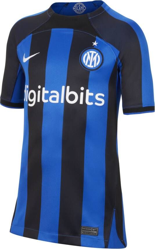 Nike Inter Milan 2022 23 Stadium Thuis voetbalshirt met Dri-FIT voor kids Blauw
