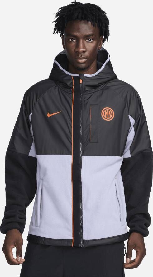 Nike Inter Milan AWF Derde wintervoetbaljack met rits voor heren Zwart