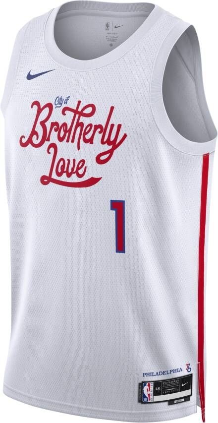 Nike James Harden Philadelphia 76ers City Edition Swingman NBA-jersey met Dri-FIT Wit