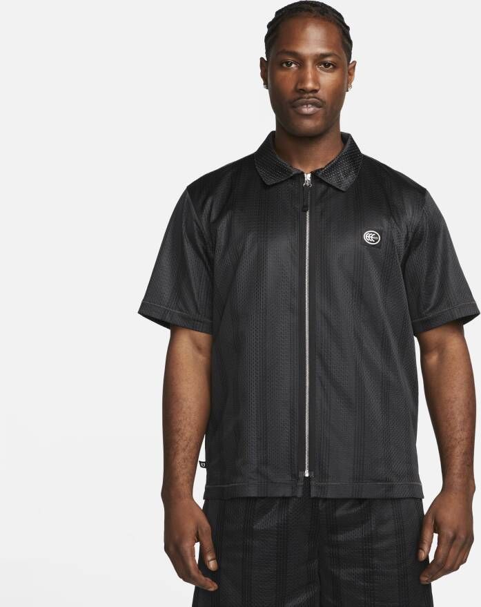 Nike Kevin Durant Basketbaltop met rits en korte mouwen voor heren Grijs