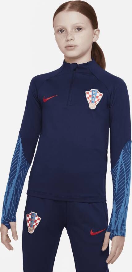 Nike Kroatië Strike Dri-FIT knit voetbaltrainingstop voor kids Blauw