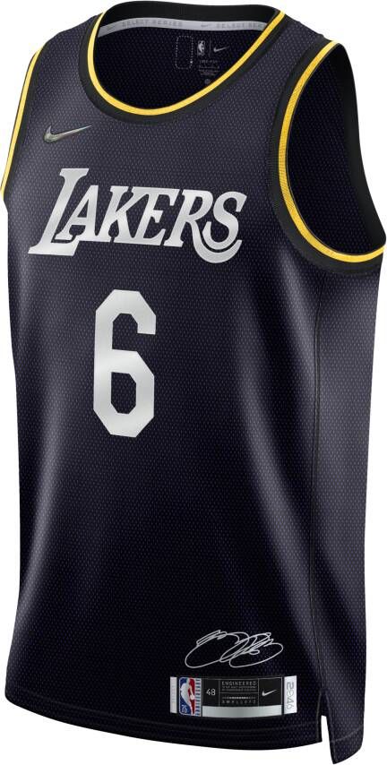 Nike LeBron James Lakers Dri-FIT NBA-jersey voor heren Zwart