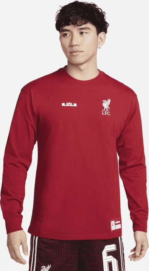 Nike LeBron x Liverpool FC Max90 herenshirt met lange mouwen Rood