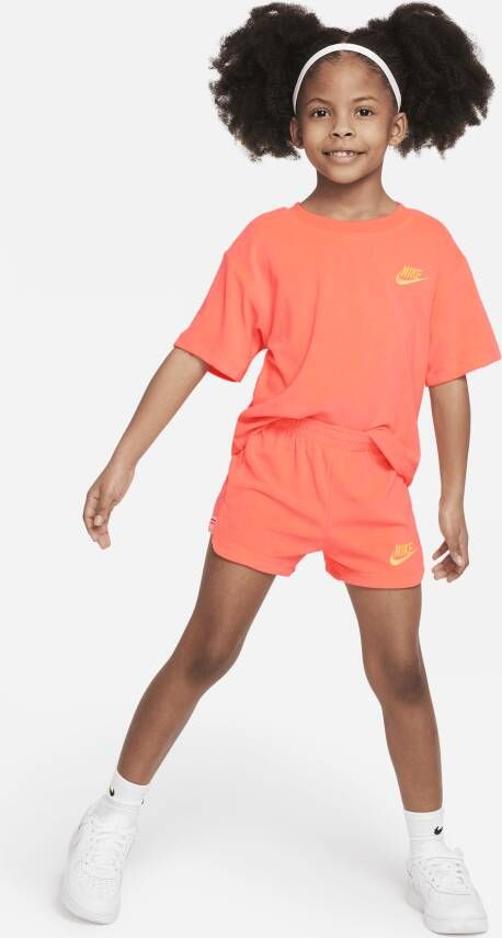 Nike 'Let's Roll' Towel Terry Set Tweedelige shortsset voor kleuters Roze