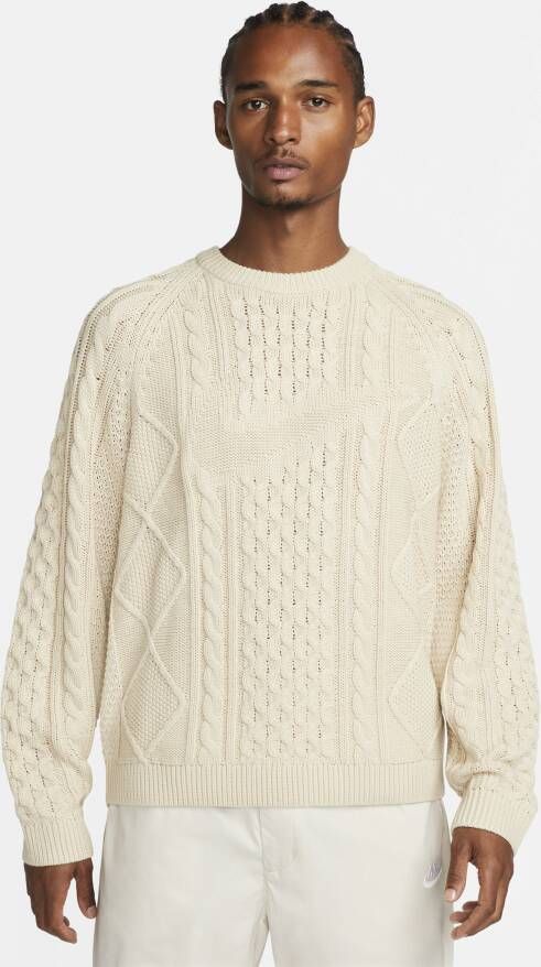 Nike Life Cable knit sweater voor heren Bruin