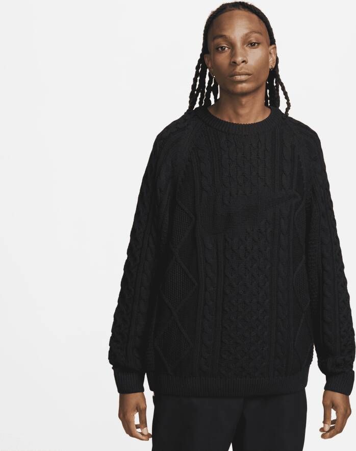 Nike Life Cable knit sweater voor heren Zwart