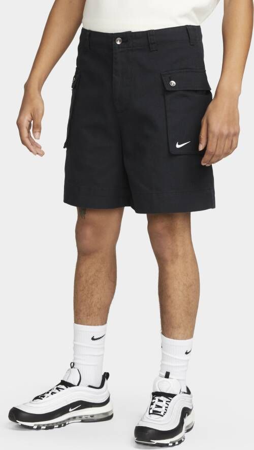 Nike Life geweven P44 cargoshorts voor heren Zwart