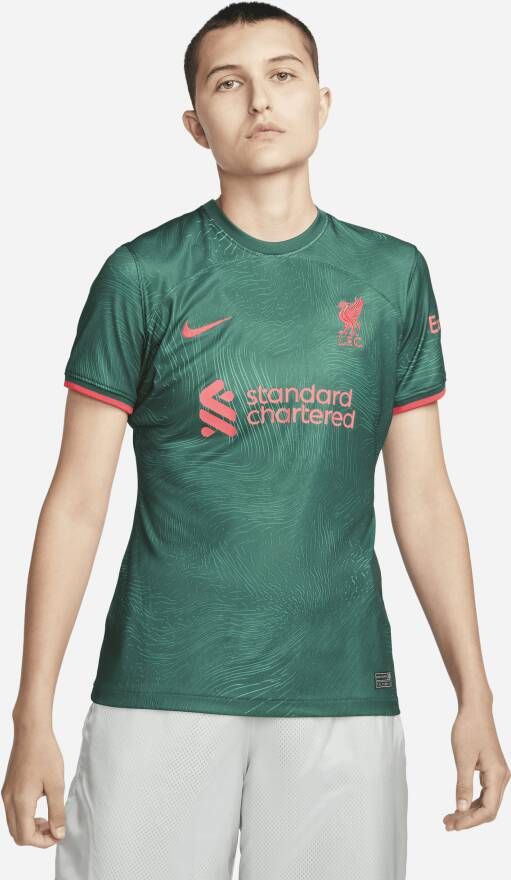 Nike Liverpool FC 2022 23 Stadium Derde Dri-FIT voetbalshirt voor dames Groen