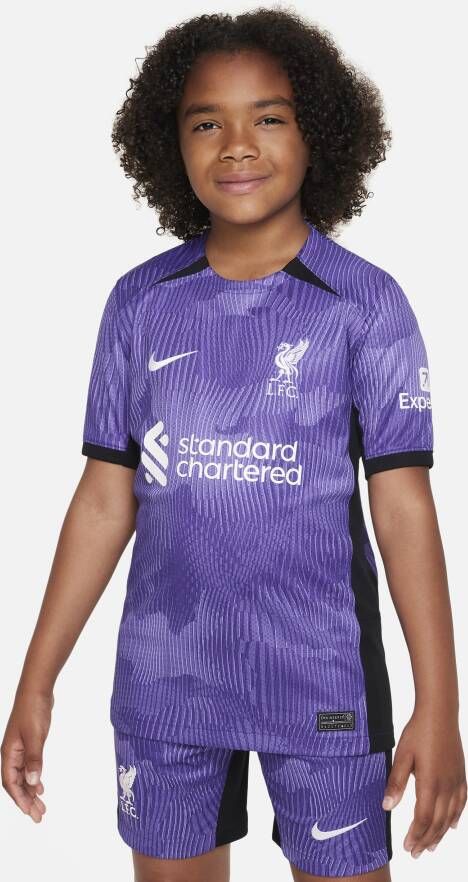 Nike Liverpool FC 2023 24 Stadium Dri-FIT derde voetbalshirt voor kids Paars