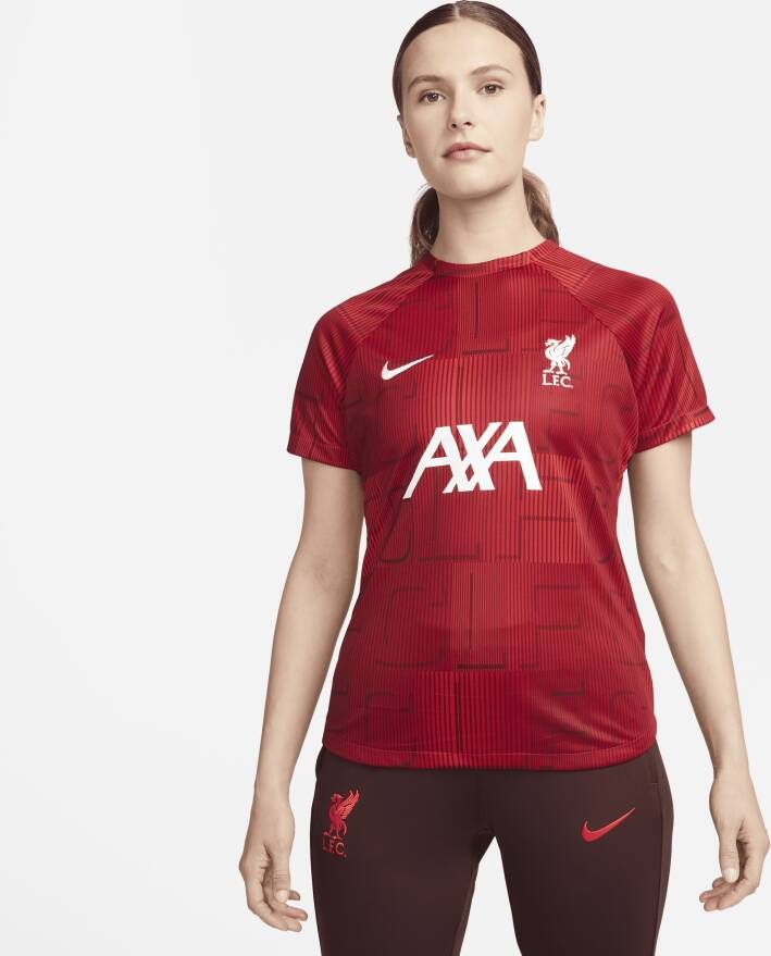 Nike Liverpool FC Academy Pro Dri-FIT warming-uptop voor dames Rood