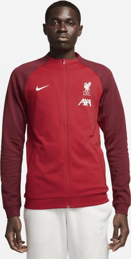 Nike Liverpool FC Academy Pro knit voetbaljack met rits over de hele lengte voor heren Rood