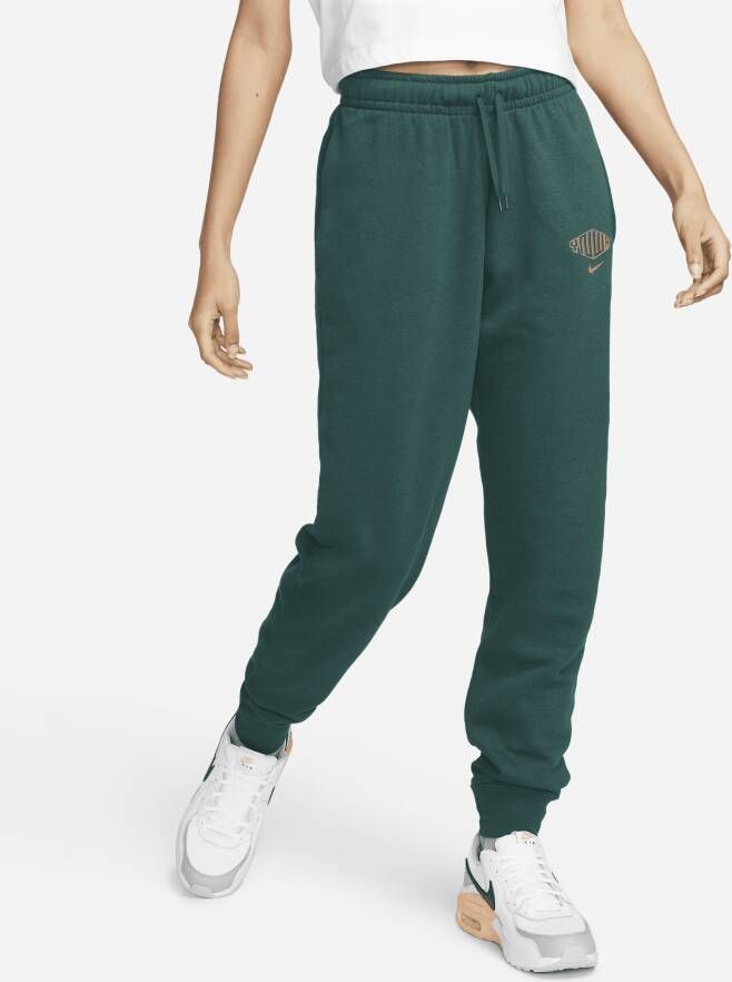 Nike Liverpool FC Club Fleece Damesbroek met halfhoge taille Groen
