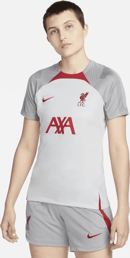 Nike Liverpool FC Strike Dri-FIT knit voetbaltop voor dames Grijs