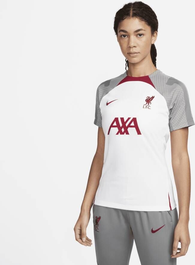 Nike Liverpool FC Strike Dri-FIT knit voetbaltop voor dames Wit