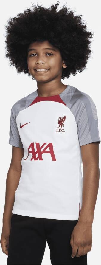 Nike Liverpool FC Strike Dri-FIT knit voetbaltop voor kids Wit
