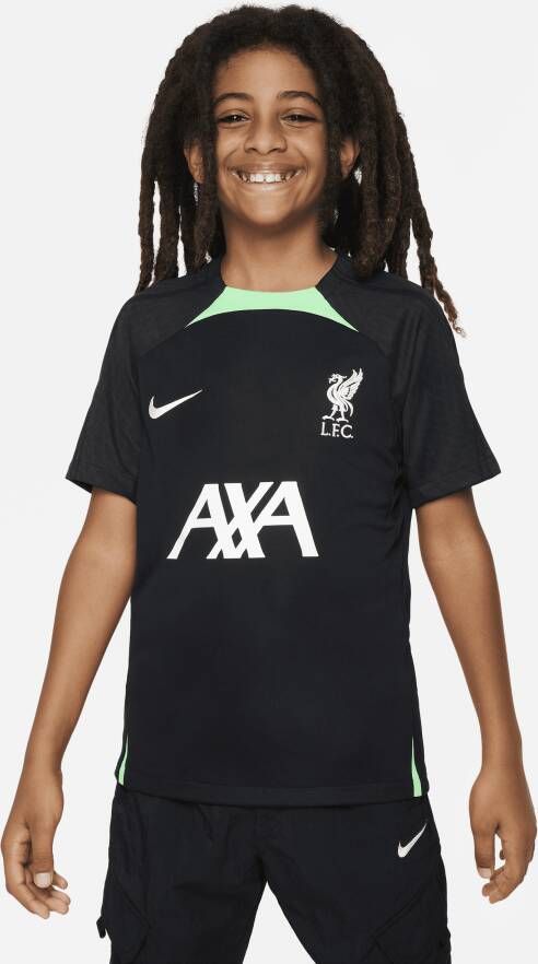 Nike Liverpool FC Strike Dri-FIT knit voetbaltop voor kids Zwart