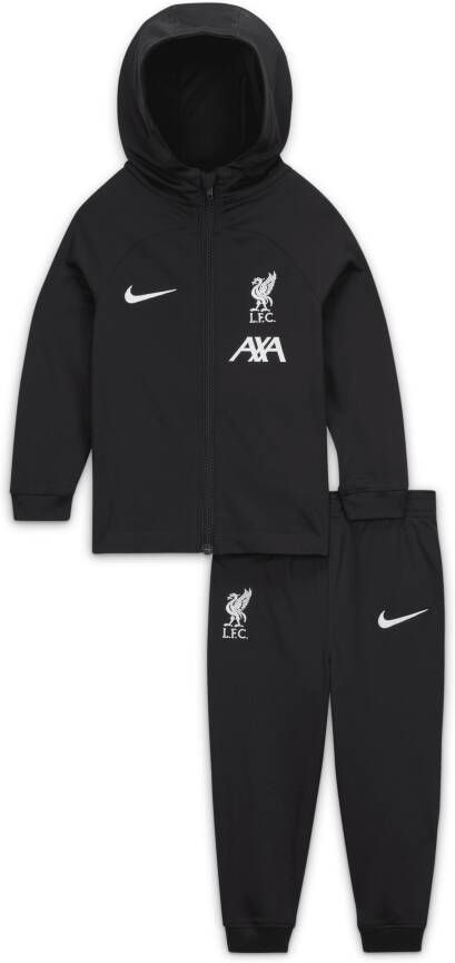 Nike Liverpool FC Strike Dri-FIT trainingspak met capuchon voor baby's peuters Zwart