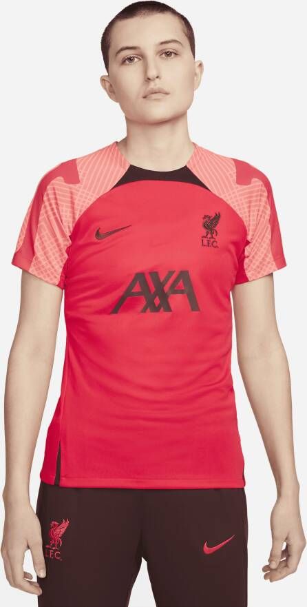 Nike Liverpool FC Strike voetbaltop met Dri-FIT en korte mouwen voor dames Rood