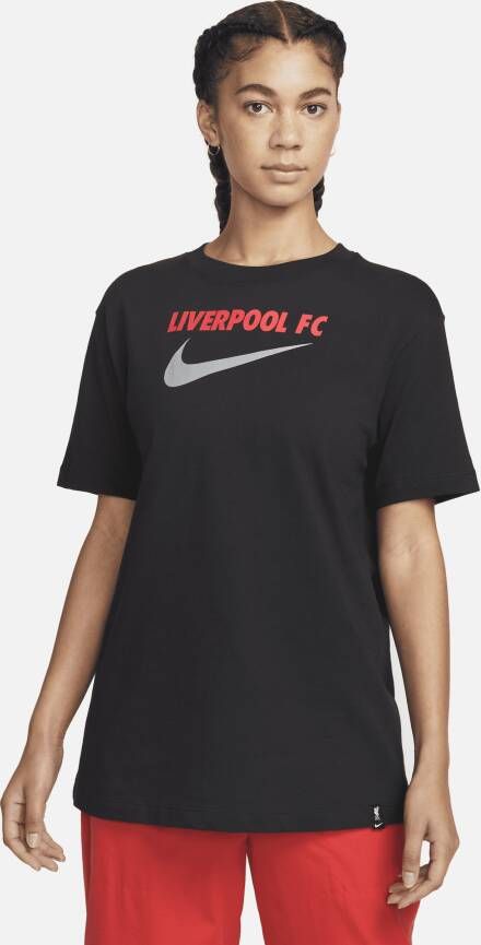 Nike Liverpool FC Swoosh Voetbalshirt voor dames Zwart