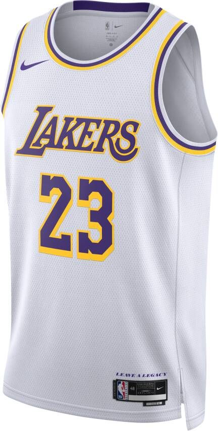 Nike Los Angeles Lakers Association Edition 2022 23 Dri-FIT Swingman NBA-jersey voor heren Wit